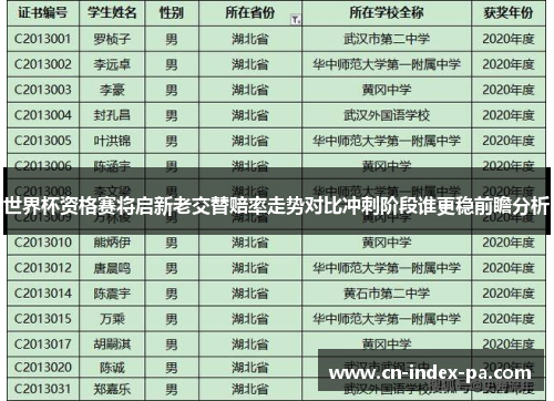 世界杯资格赛将启新老交替赔率走势对比冲刺阶段谁更稳前瞻分析 世界杯资格赛将启新老交替赔率走势对比冲刺阶段谁更稳前瞻分析